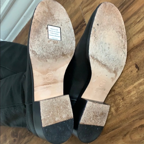 Chanel Black Knee High Riding Western Boots Shoes 36.5 - Picture 12 of 16